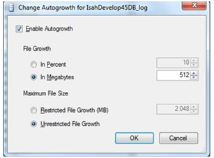 Change Autogrowth