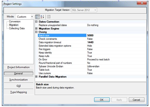 Migration Settings