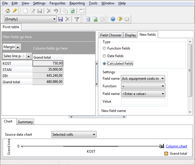 Pivot table - calculated fields