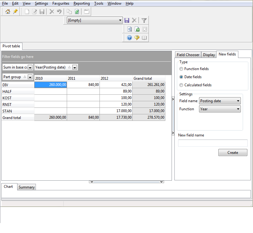 Add pivot table data