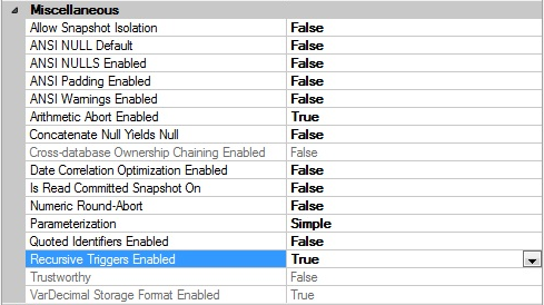 Database Properties