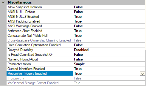 Database Properties